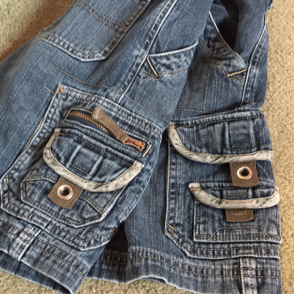 Wrangler 8 husky cargo blue jean shorts